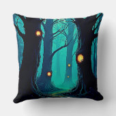 暗いファンタジーの森の謎 クッション (裏面)