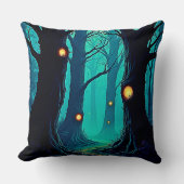 暗いファンタジーの森の謎 クッション (正面)