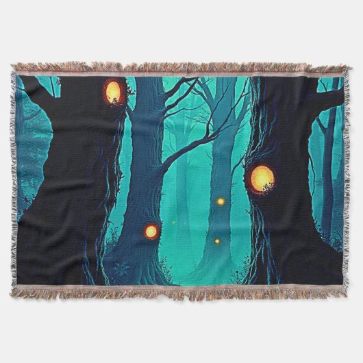暗いファンタジーの森の謎 スローブランケット (正面)