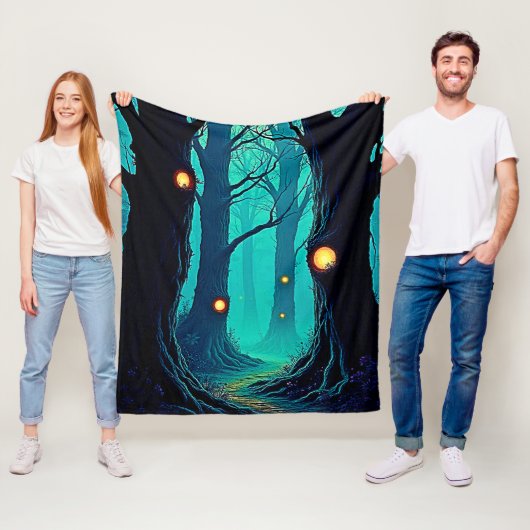 暗いファンタジーの森の謎 フリースブランケット (インサイチュ)