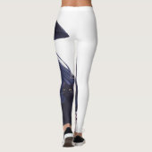 暗いファンタジーアニメガール&ゴシックブラックキャットアート レギンス (裏面)