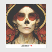 暗いファンタジーゴシックスカル女性2 シール (シート)