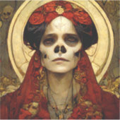 暗いファンタジーゴシックスカル女性3 シール (正面)