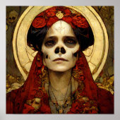 暗いファンタジーゴシックスカル女性3 ポスター (正面)