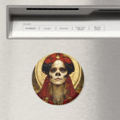 暗いファンタジーゴシックスカル女性3 マグネット (インサイチュ (食洗機))