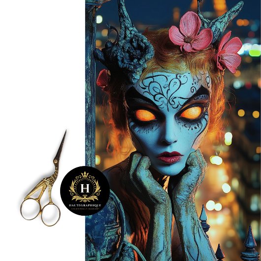 暗いファンタジーゴシックブルーガルゴイレデクページ 薄葉紙