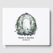 暗いファンタジー城の窓ゴシック結婚ズ ゲストブック (正面)