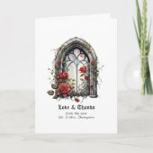 暗いファンタジー城の窓ゴシック結婚ズ サンキューカード (正面)