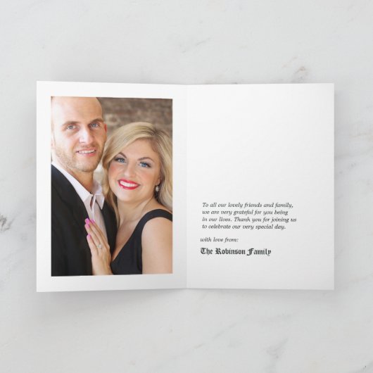 暗いファンタジー城の窓ゴシック結婚ズ サンキューカード (内部)