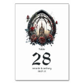 暗いファンタジー城の窓ゴシック結婚ズ テーブルナンバー (裏面)