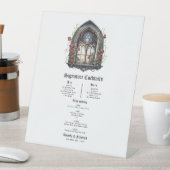 暗いファンタジー城の窓ゴシック結婚ズ 台座サイン (インサイチュ)