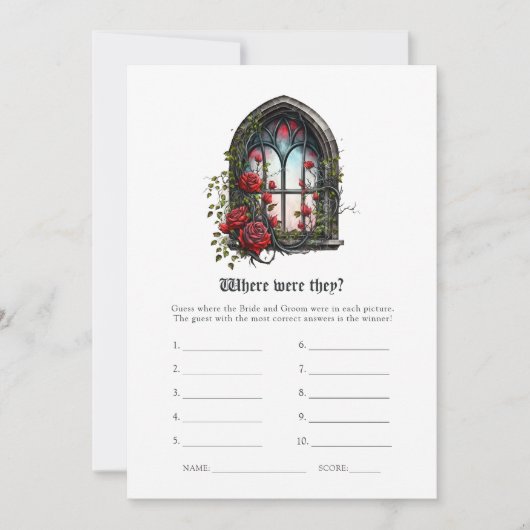 暗いファンタジー城の窓ゴシック結婚ズ 招待状 (正面)