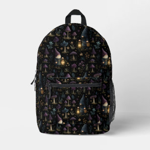暗いファンタジー格言とキノコ型 プリントバックパック