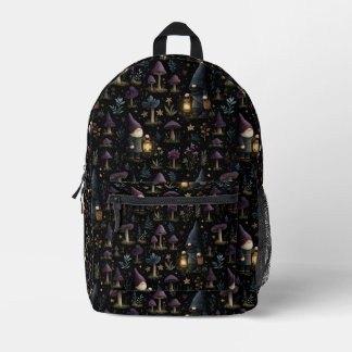 暗いファンタジー格言とキノコ型 プリントバックパック