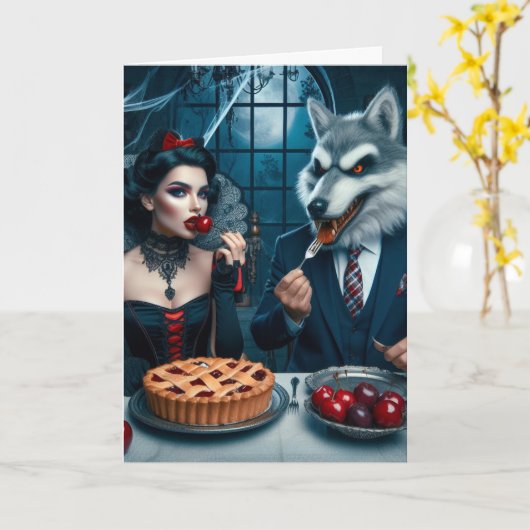 暗いファンタジー衝突誕生日 カード (黄色い花)