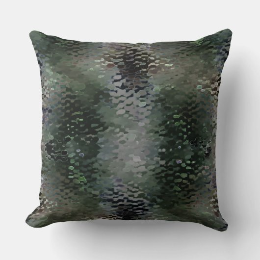 暗いファンドに浮かぶ派手なうろこ板 クッション (正面)