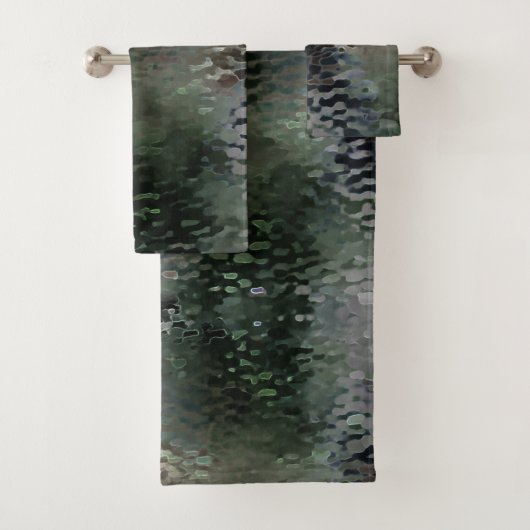 暗いファンドに浮かぶ派手なうろこ板 バスタオルセット (インサイチュ)