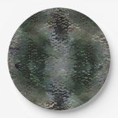 暗いファンドに浮かぶ派手なうろこ板 ペーパープレート (正面)