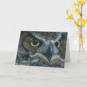 暗いフクロウの挨拶状 カード (黄色い花)