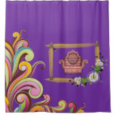 暗いフローラのソファのショーカーテン紫 シャワーカーテン (正面)