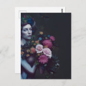 暗いフローラの女性はがき ポストカード (正面/裏面)