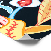 暗いフローラの鳥：装飾的なパターン。 ポスター (角)