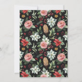 暗いフローラアーチ写真フレームメリークリスマス シーズンカード (裏面)