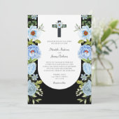 暗いフローラアーチ宗教十字架結婚の 招待状 (スタンド正面)