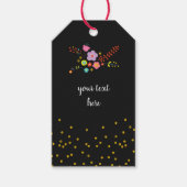 暗いフローラカスタマイズ可能なギフトラベル ギフトタグ (正面)