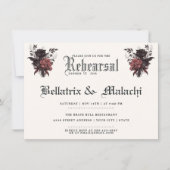 暗いフローラゴシックのリハーサルディナー 招待状 (正面)
