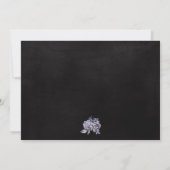 暗いフローラゴシックブラックパープルハロウィン結婚ズ サンキューカード (裏面)