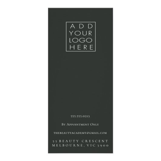 暗いフローラサロンスタイルリストメニューショップ価格表 ラックカード (裏面)