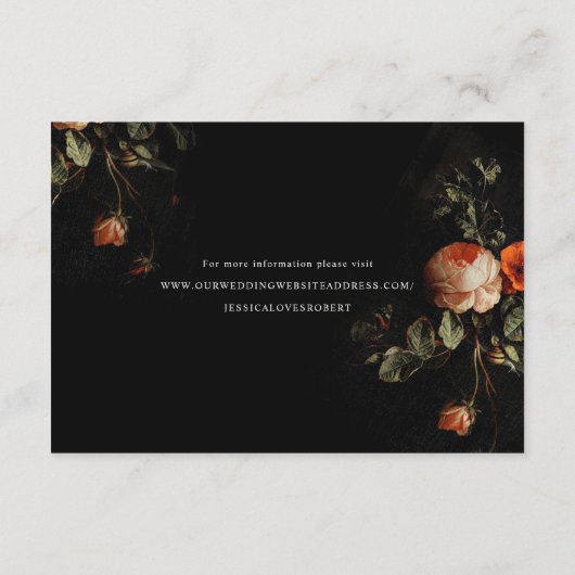 暗いフローラバラオランダマスターズ結婚の方向 エンクロージャーカード (裏面)