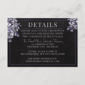 暗いフローラブラックゴシックパープルハロウィン結婚ズ エンクロージャーカード (正面)