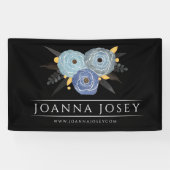 暗いフローラブーケビジネスプロモーションバナー 横断幕 (横)