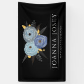 暗いフローラブーケビジネスプロモーションバナー 横断幕 (縦)