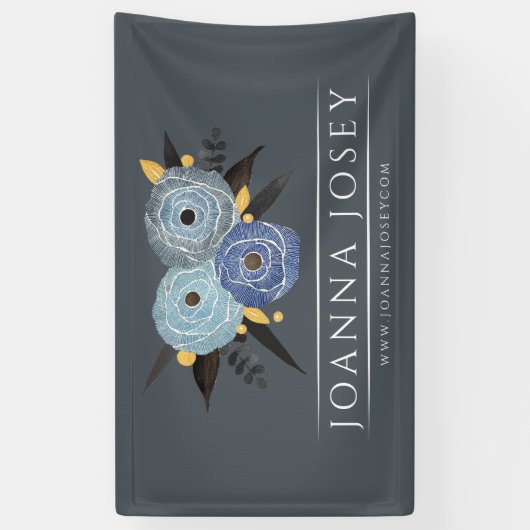 暗いフローラブーケビジネスプロモーションバナー 横断幕 (縦)