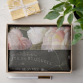 暗いフローラプリントの切り離しティッシュペーパー 薄葉紙 (ギフト)