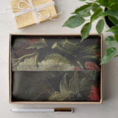 暗いフローラプリントの切り離しティッシュペーパー 薄葉紙 (ギフト)