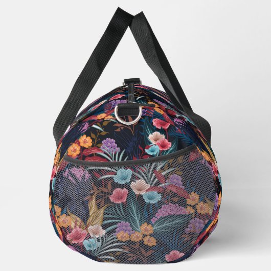 暗いフローラママ配達旅行ジム ダッフルバッグ (右)