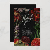 暗いフローラムーディ結婚ーのサンキューカード サンキューカード (正面/裏面)