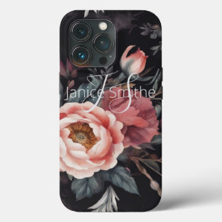 暗いフローラモノグラム iPhone 13 PROケース