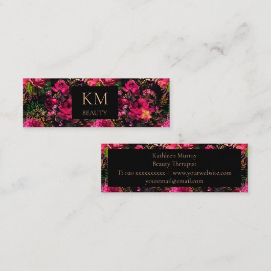 暗いフローラモバイル美しい スキニー名刺 (正面/裏面)