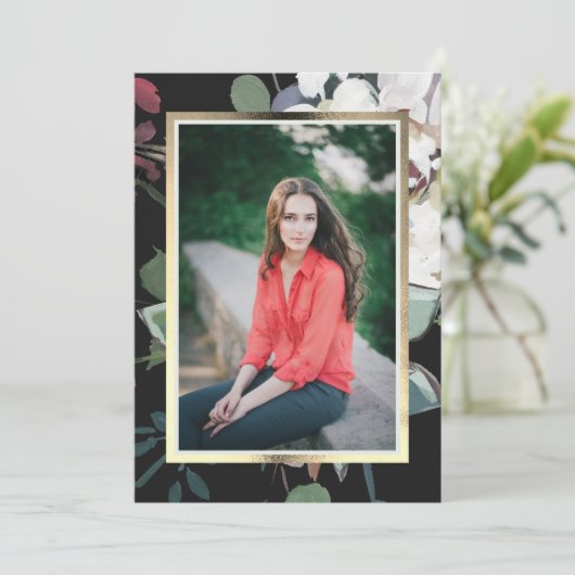 暗いフローラ写真卒業パーティー 招待状 (スタンド正面)