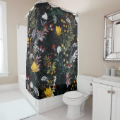 暗いフローラ園:咲く夜模様 シャワーカーテン (インサイチュ)