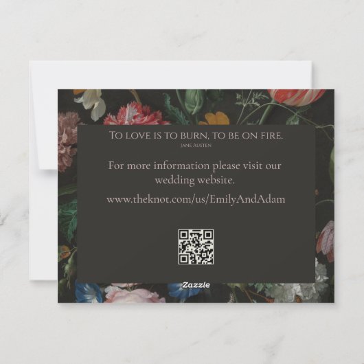 暗いフローラ日付の保存 シーズンカード (裏面)