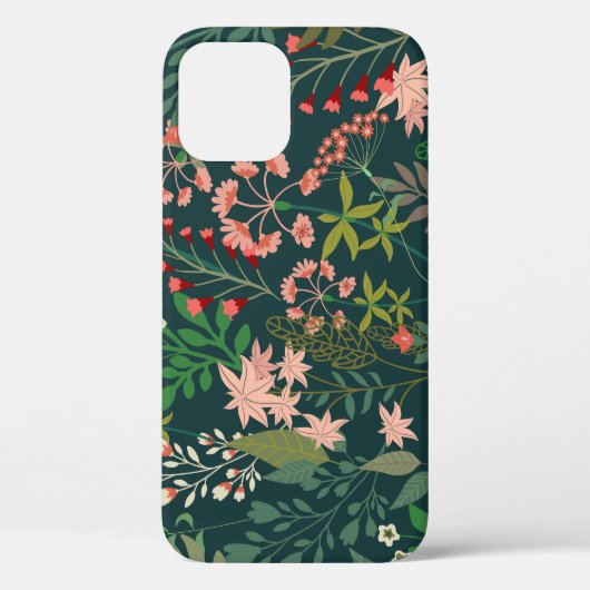 暗いフローラ植物性シームレスパターン Case-Mate iPhoneケース (裏面)