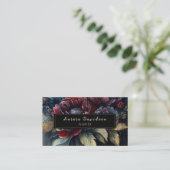 暗いフローラ水色バーガンディーブラック 名刺 (スタンド正面)