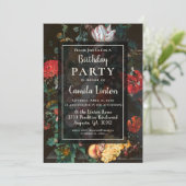 暗いフローラ美学の誕生日パーティーの招待 招待状 (スタンド正面)