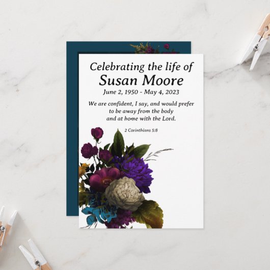 暗いフローラ葬儀 招待状 (正面/裏面インサイチュ)